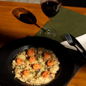 ARROZ CREMOSO DE QUESOS CON GRAVLEX DE SALMON